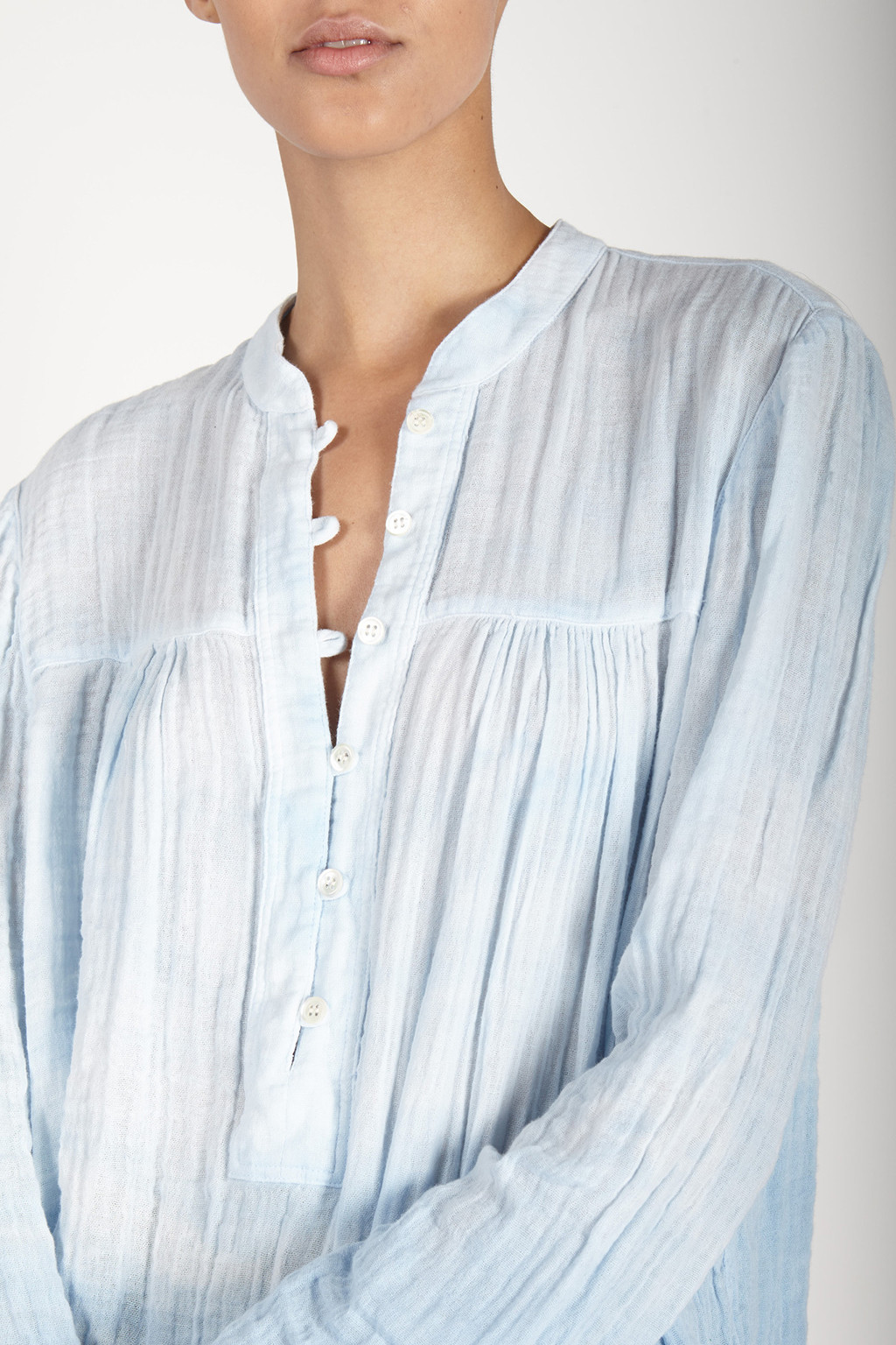 Raquel Allegra Sky Gauze Peasant Blouse Garmentory