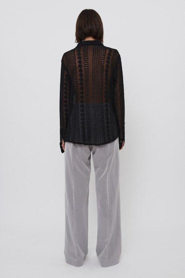 Our Legacy Cotton Chrochet 70's Line Shirt - Black | Garmentory