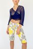 Vintage Low Rise Shorts - Yellow/Abstract Print - Thumbnail 2