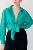 Vintage Silk Blouse - Aqua - Thumbnail 1