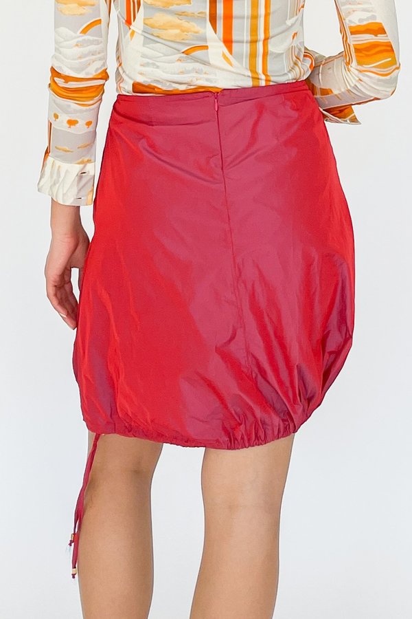 Vintage Iridescent Drawstring Skirt - Berry Vintage Iridescent Drawstring Skirt - Berry