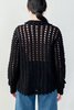 Vintage Crochet Bishop Sleeve Cardigan - Black - Thumbnail 3