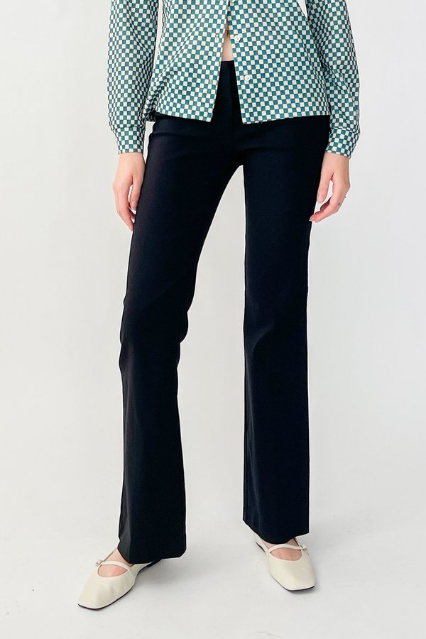 Vintage Low Rise Baby Flare Pants - Black