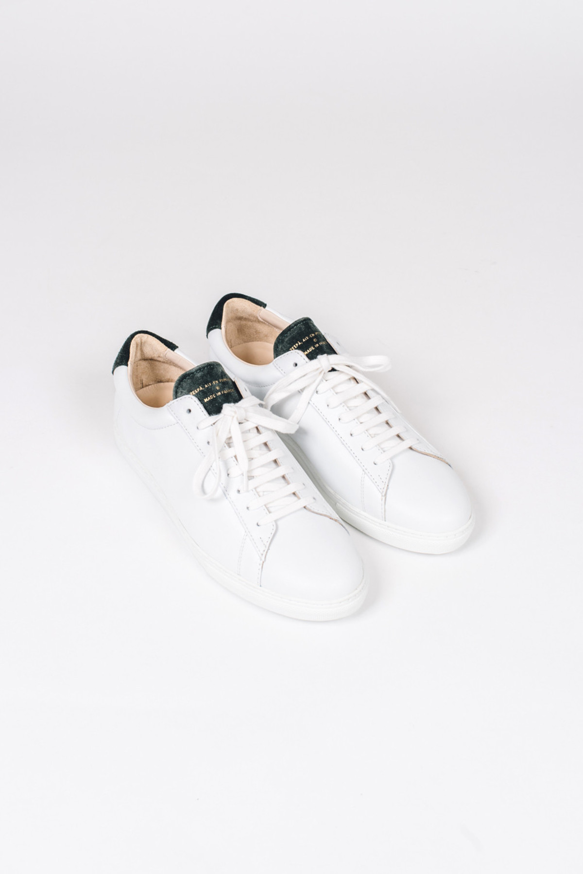 Zespa White Sneaker with Green Suede - Image 2 of 3