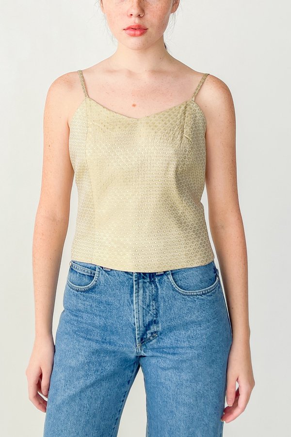 Vintage Caché Brocade Cami Top - Gold Vintage Caché Brocade Cami Top - Gold