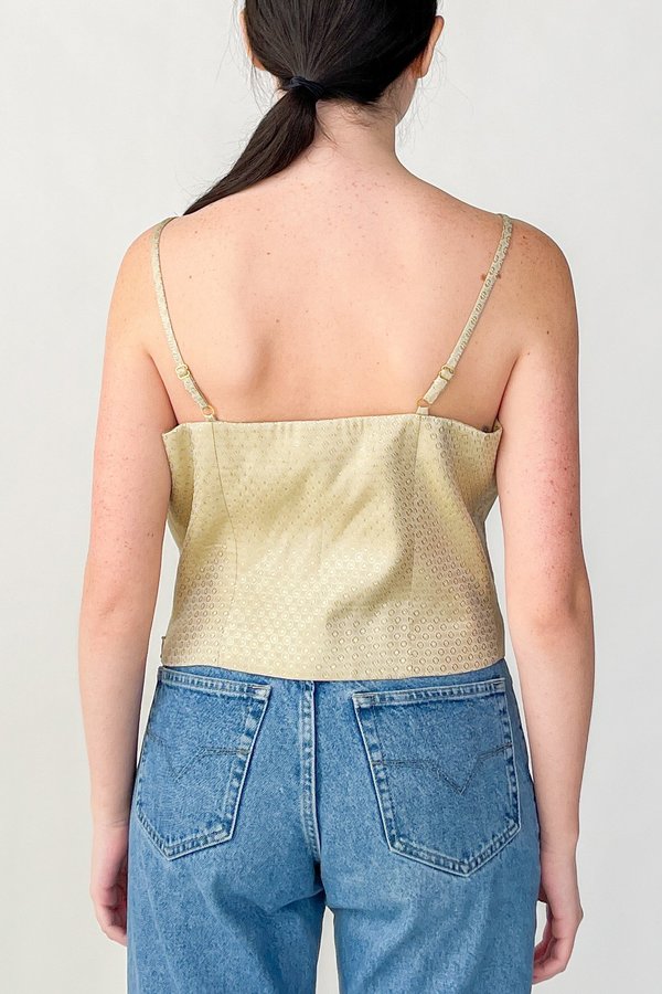 Vintage Cach Brocade Cami Top - Gold