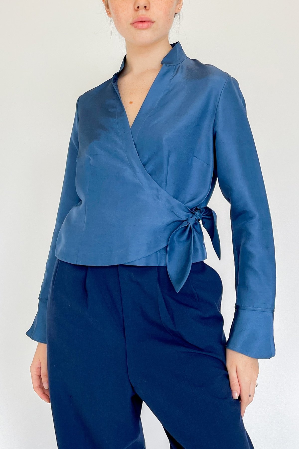 SILK WRAP TOP AURELIA GOLDEN YELLOW