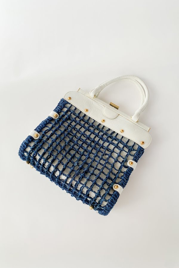 Vintage Crochet Net Sunday Purse - Navy Vintage Crochet Net Sunday Purse - Navy