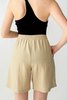 Vintage High Rise Silk Pleated Shorts - Ecru - Thumbnail 4