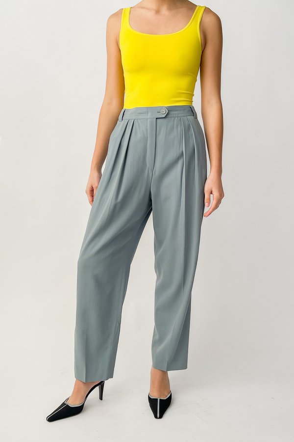 Vintage Escada Pleated Trousers - Slate Blue Vintage Escada Pleated Trousers - Slate Blue