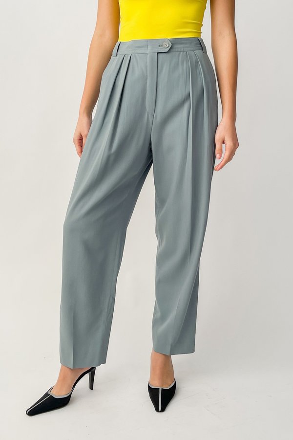 Vintage Escada Pleated Trousers - Slate Blue Vintage Escada Pleated Trousers - Slate Blue