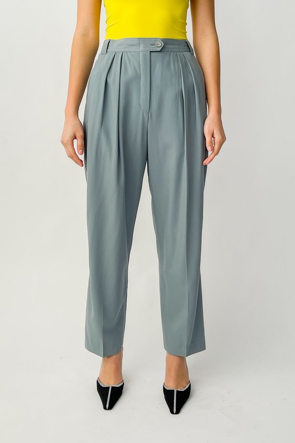 Vintage Escada Pleated Trousers - Slate Blue Vintage Escada Pleated Trousers - Slate Blue