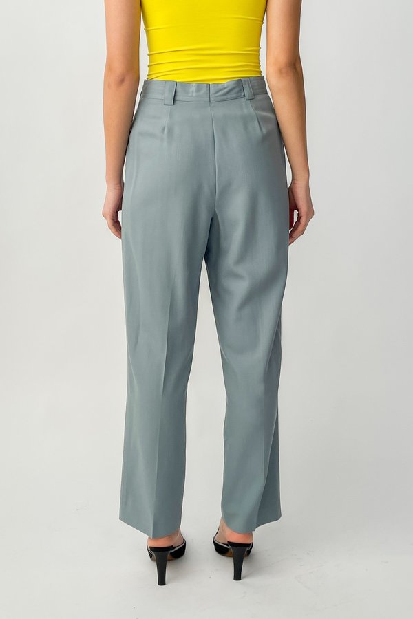 Vintage Escada Pleated Trousers - Slate Blue Vintage Escada Pleated Trousers - Slate Blue