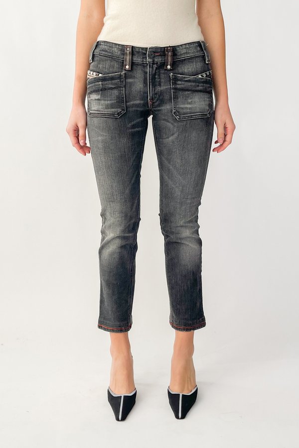 Vintage Low Rise Denim - Faded Black Vintage Low Rise Denim - Faded Black