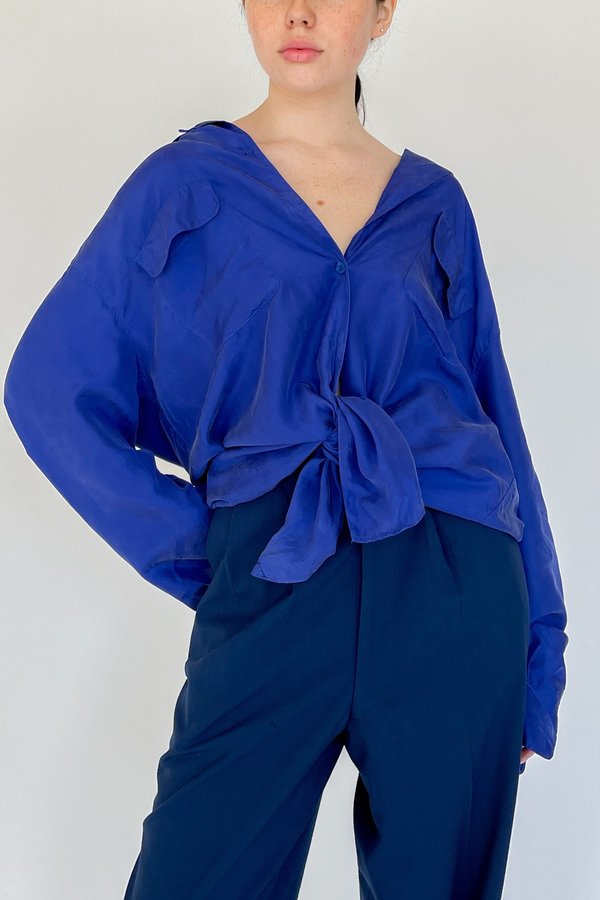 Vintage Silk Blouse - Indigo Vintage Silk Blouse - Indigo