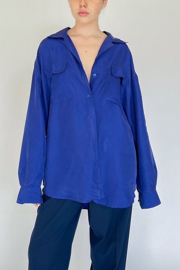Vintage Silk Blouse - Indigo Vintage Silk Blouse - Indigo