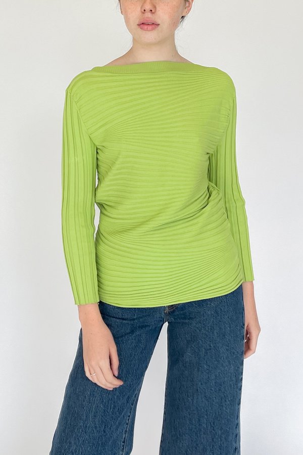 Vintage Ribbed Knit Shirt - Lime Vintage Ribbed Knit Shirt - Lime