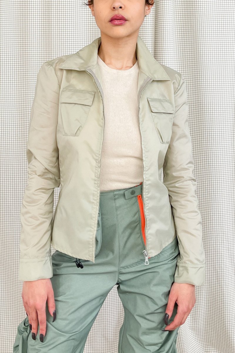 Vintage Miu Miu Nylon Jacket - Sage | Garmentory