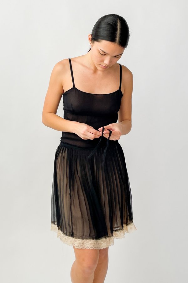knee length dresses for ladies Miu Miu Silk Layered Dress, SS 2001