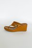 Vintage Prada Leather Thong Wedges - Camel - Thumbnail 2