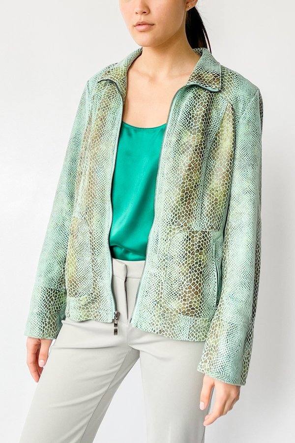 Vintage Snake Embossed Jacket - Sea Foam Vintage Snake Embossed Jacket - Sea Foam