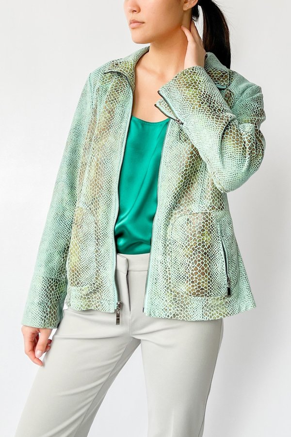 Vintage Snake Embossed Jacket - Sea Foam Vintage Snake Embossed Jacket - Sea Foam