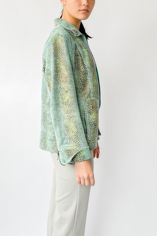 Vintage Snake Embossed Jacket - Sea Foam Vintage Snake Embossed Jacket - Sea Foam
