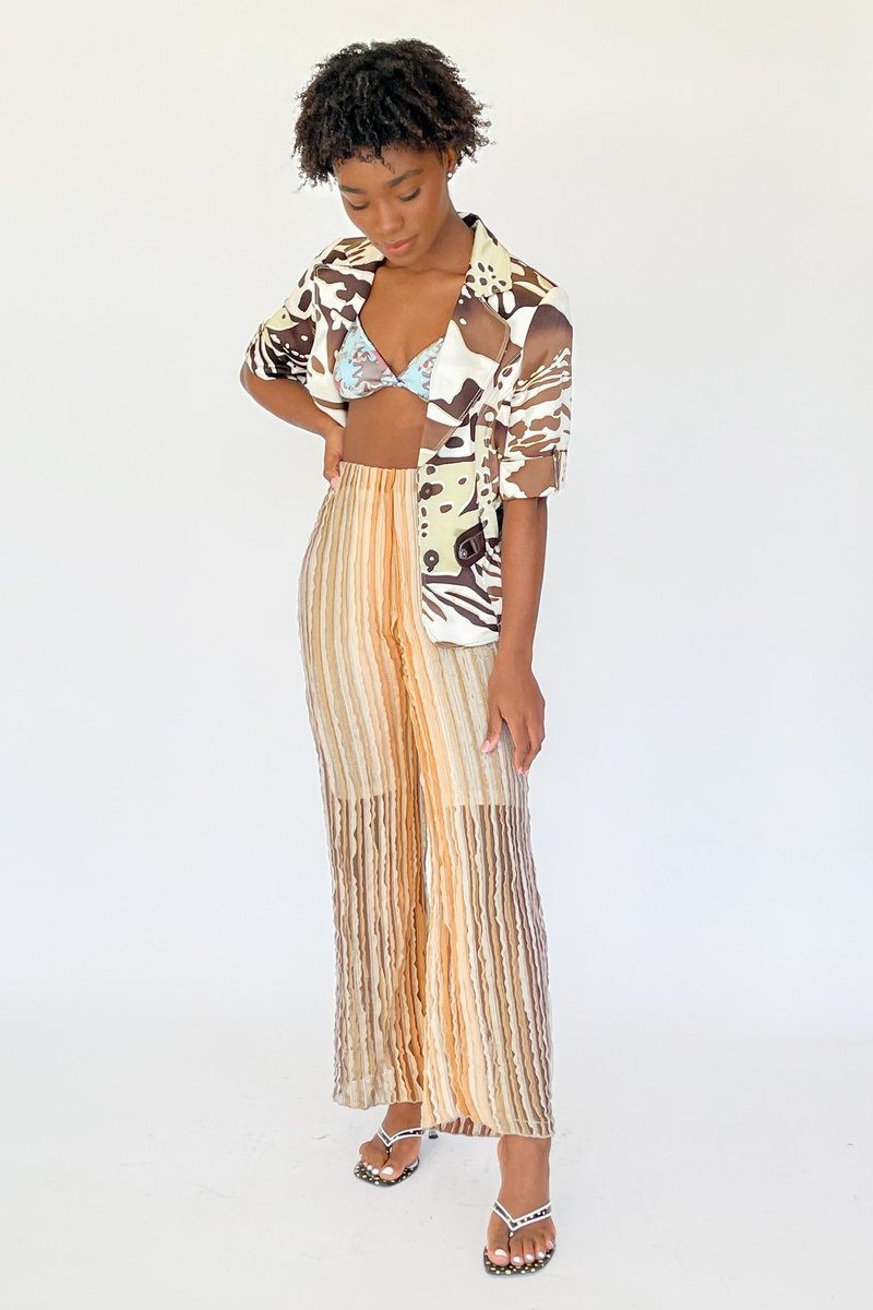 Vintage Silk Short Sleeve Jacket - Abstract