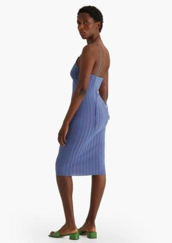 PALOMA WOOL｜DRESSES (Jeny (TJ1102-802)) JENY-Grey fitted, bandeau dress with adjustable straps