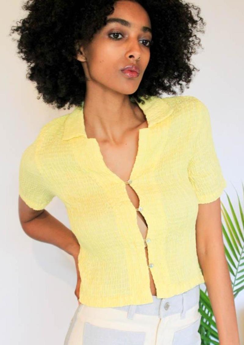 トップス palomawool JOSEFINA SHORT SLEEVE BLOUSE Paloma Wool Yellow Josefina Short Sleeve Shirt Paloma Wool
