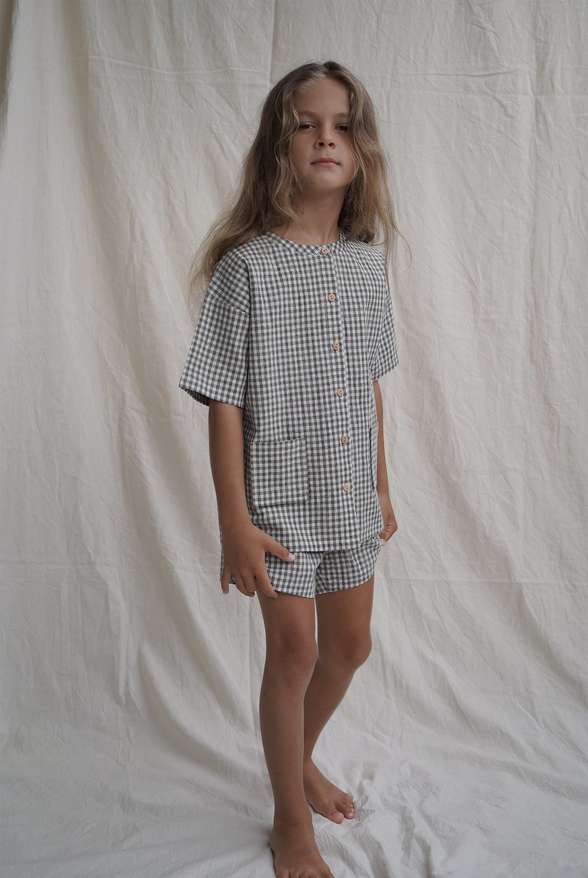 kids House Of Paloma Pascal Top - Olive Gingham - Image 1 of 1