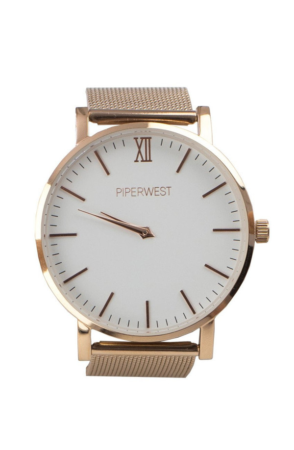 Piper West Watch - Grey and Gold PIPERWEST Marble Minimalist Watch in Gold & Black | Garmentory main image 2