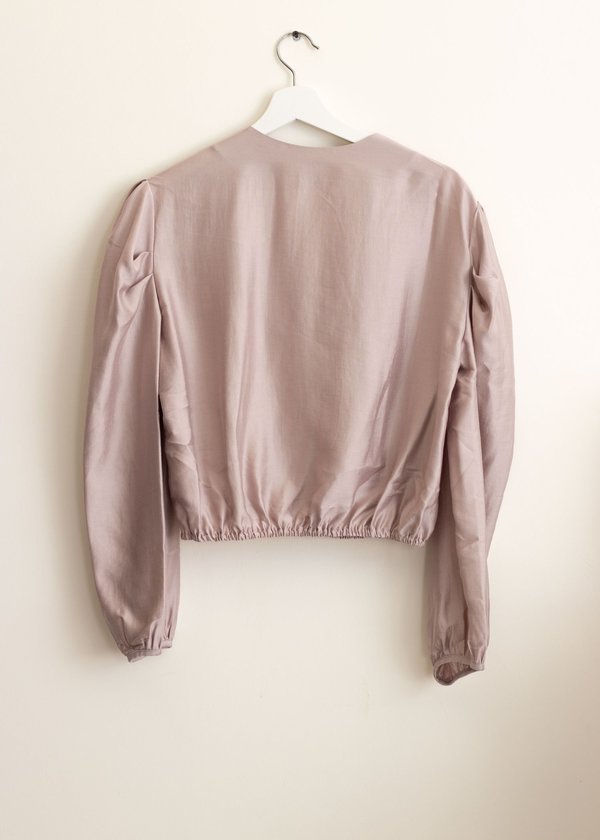 W A N T S Puff Sleeves Cropped Blouse - Lavender W A N T S Puff Sleeves Cropped Blouse - Lavender