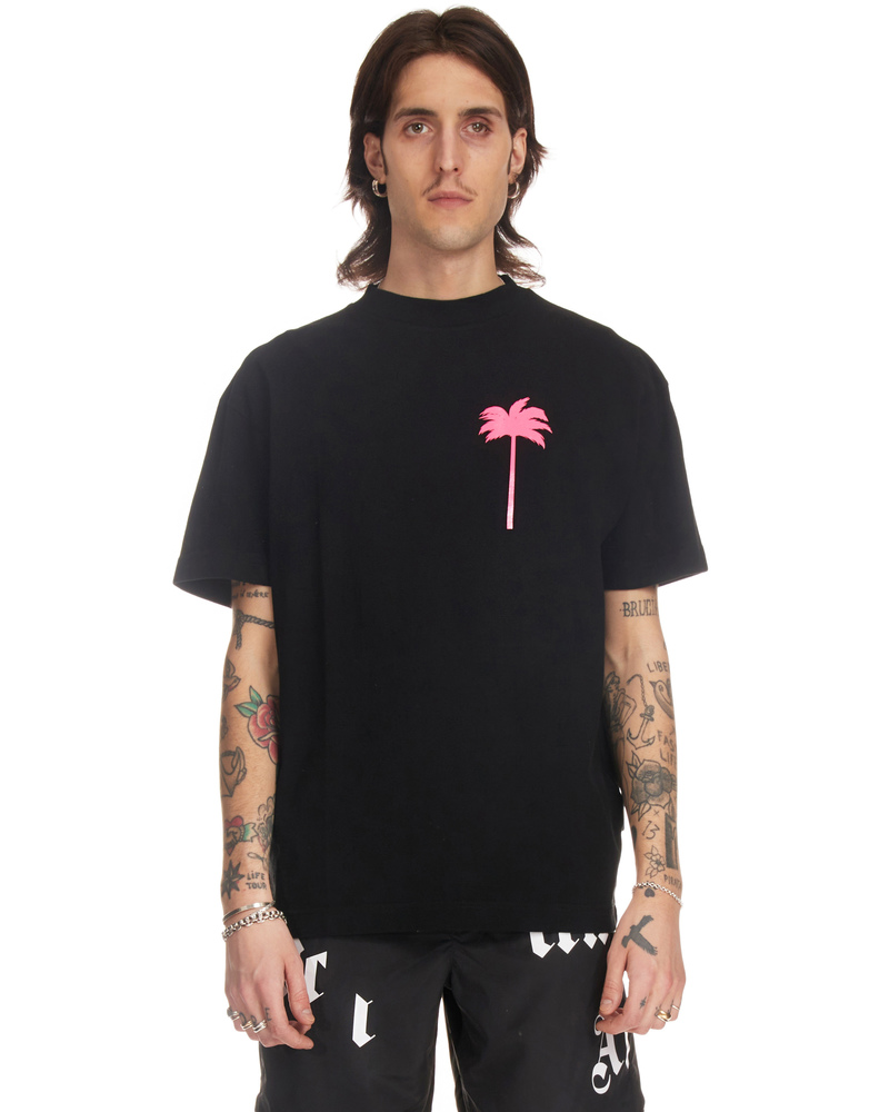 【関税・送料込み】Palm Angels Palm tree print T-shirt Palm Angels Palm tree-print Cotton T-shirt | Grey | FARFETCH