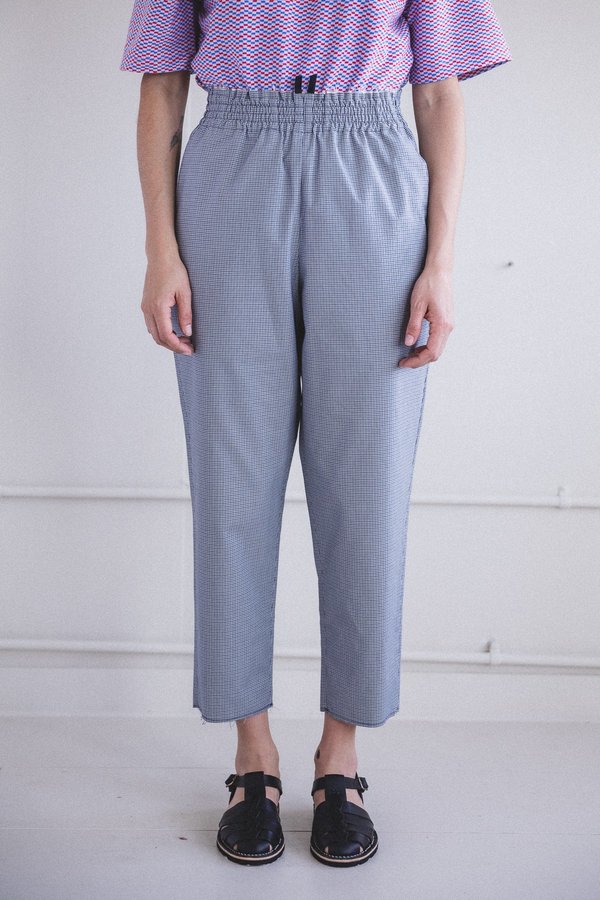 Camiel Fortgens GRANDMA PANTS - BLUE CHECK COTTON | Garmentory