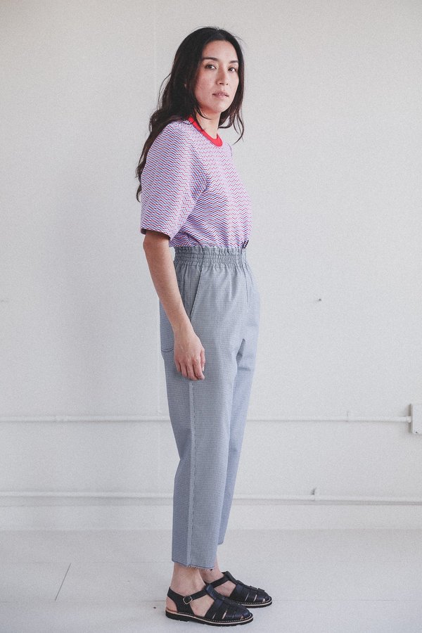 Camiel Fortgens GRANDMA PANTS - BLUE CHECK COTTON | Garmentory