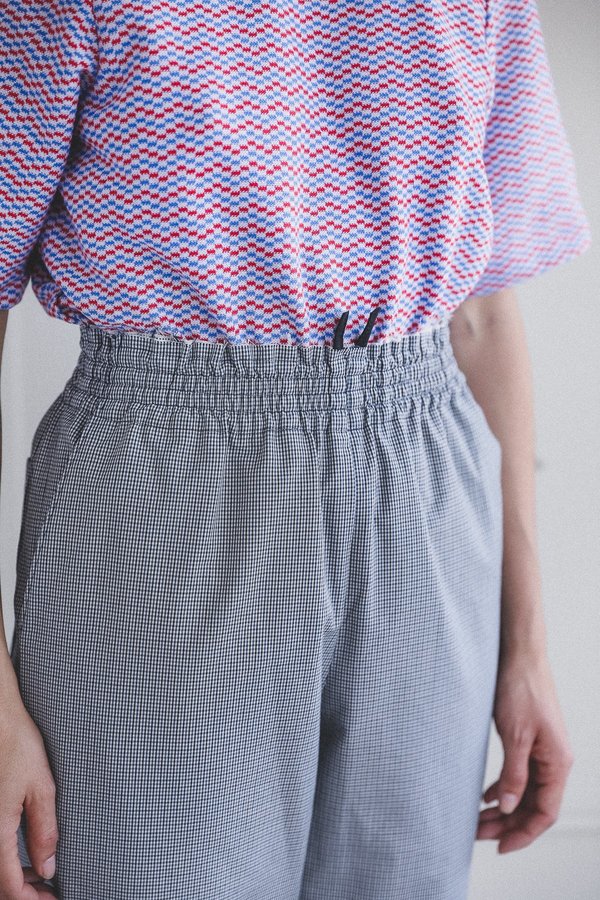 Camiel Fortgens GRANDMA PANTS - BLUE CHECK COTTON | Garmentory