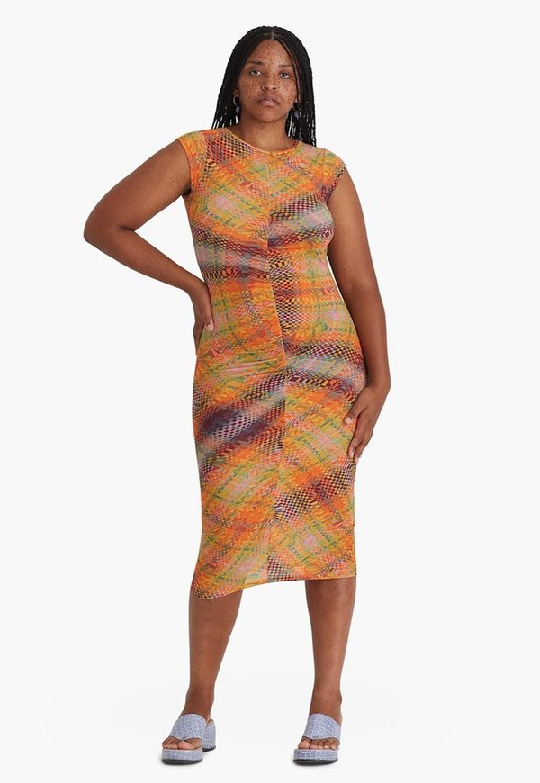 orange wool dress Alana Merino Wool Wrap Dress
