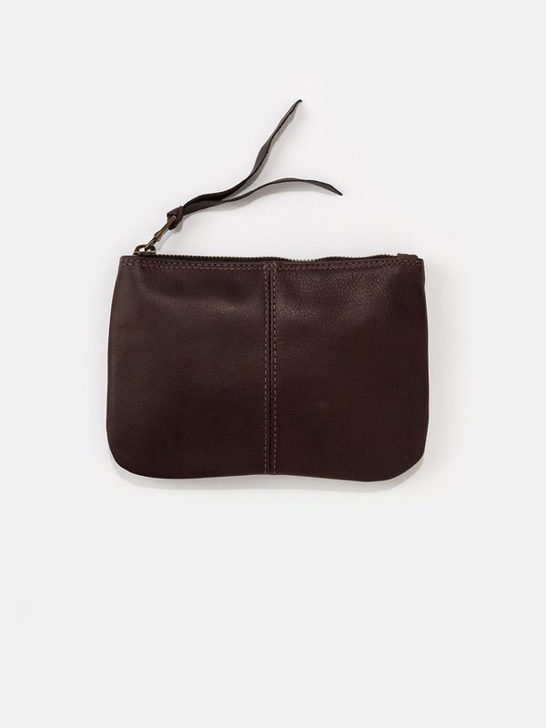 Erica Tanov elodie leather makeup bag - chocolate Erica Tanov elodie leather makeup bag - chocolate