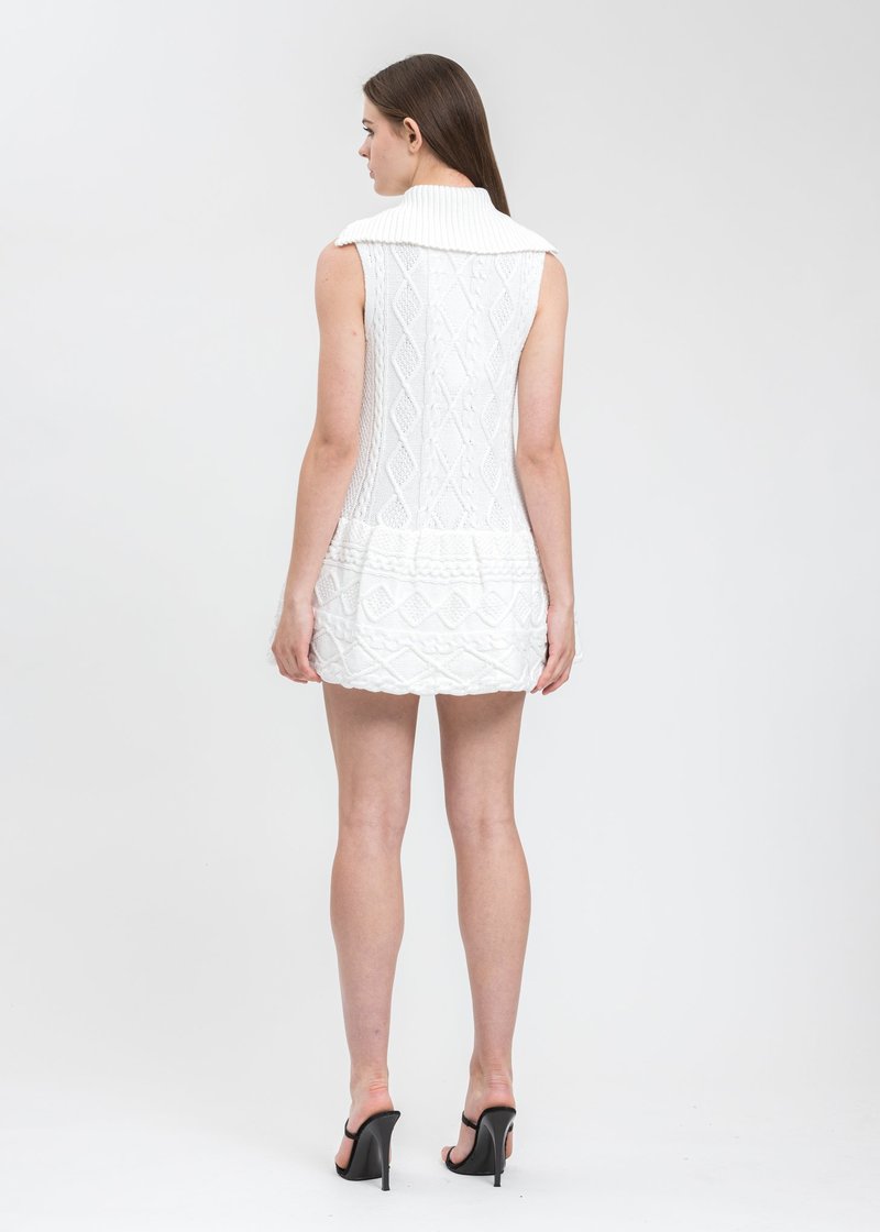 white drop waist bubble dress Bubble Hem Drop Waist Dress White M main image 1