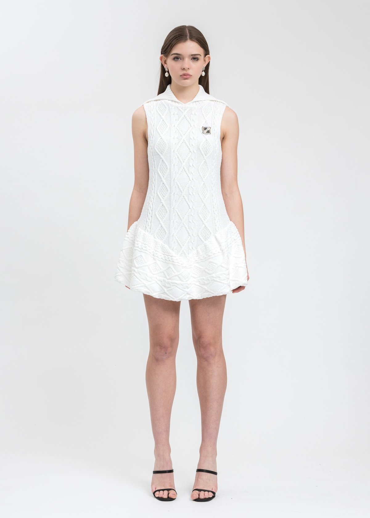 white drop waist bubble dress Bubble Hem Drop Waist Dress White M