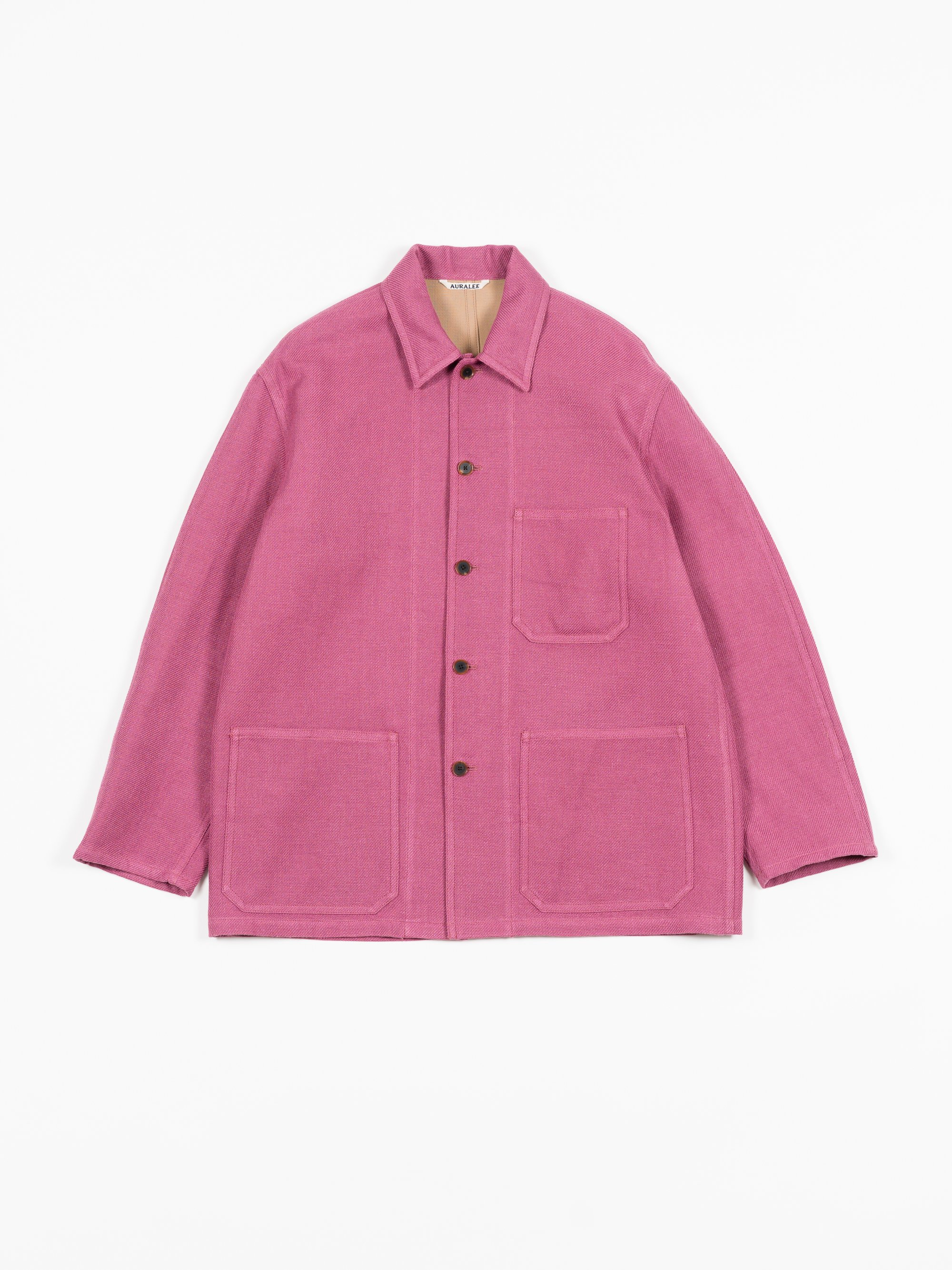 オーラリーLINEN COTTON DOUBLE FACE BIG カバーオール Auralee Linen Cotton Double Face Big Cover-All - Purple | Garmentory