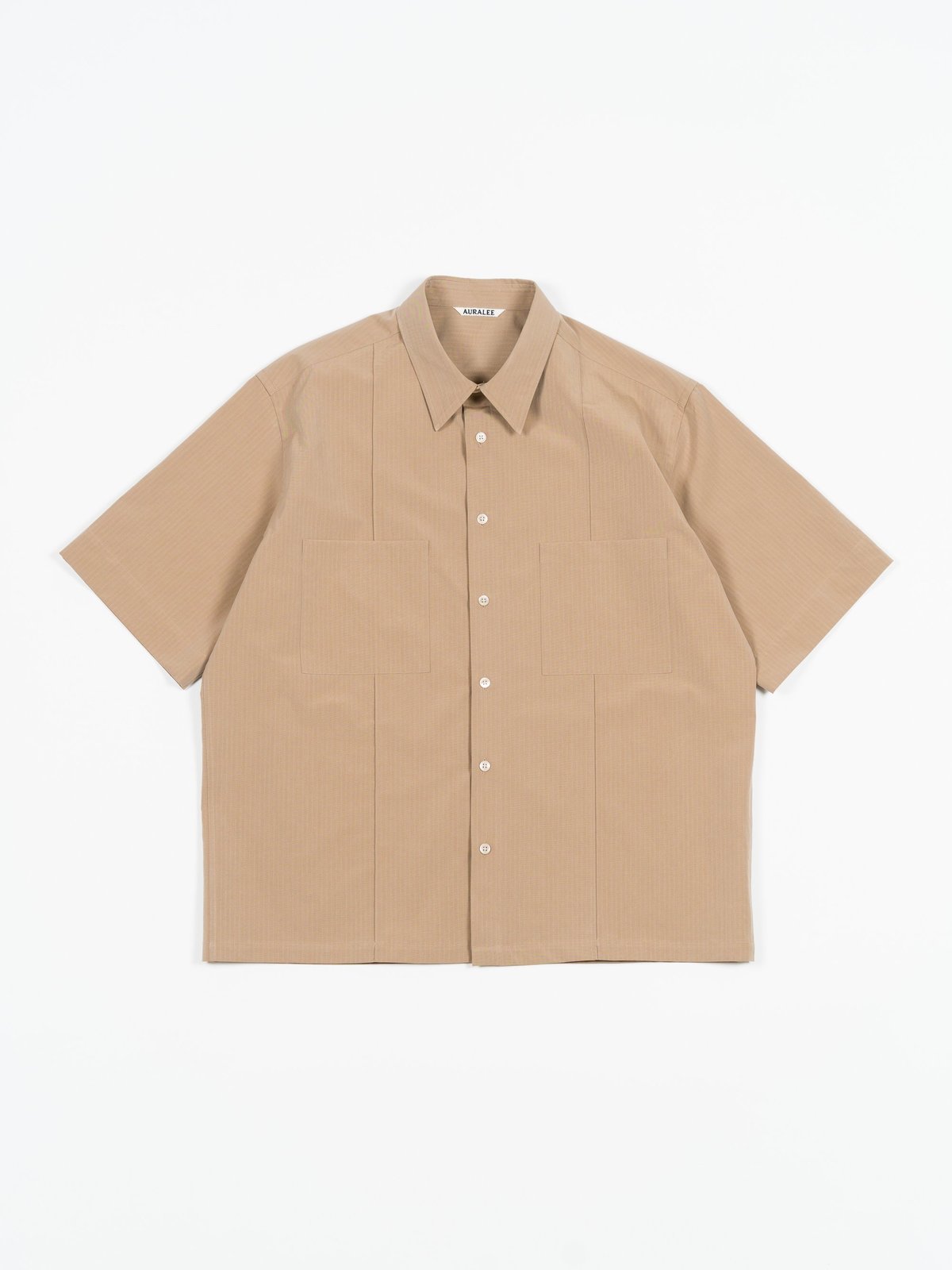 トップス AURALEE RIPSTOP HALF SLEEVED SHIRTS Auralee Washed Finx Ripstop Chambray Half Sleeved Shirt - Beige
