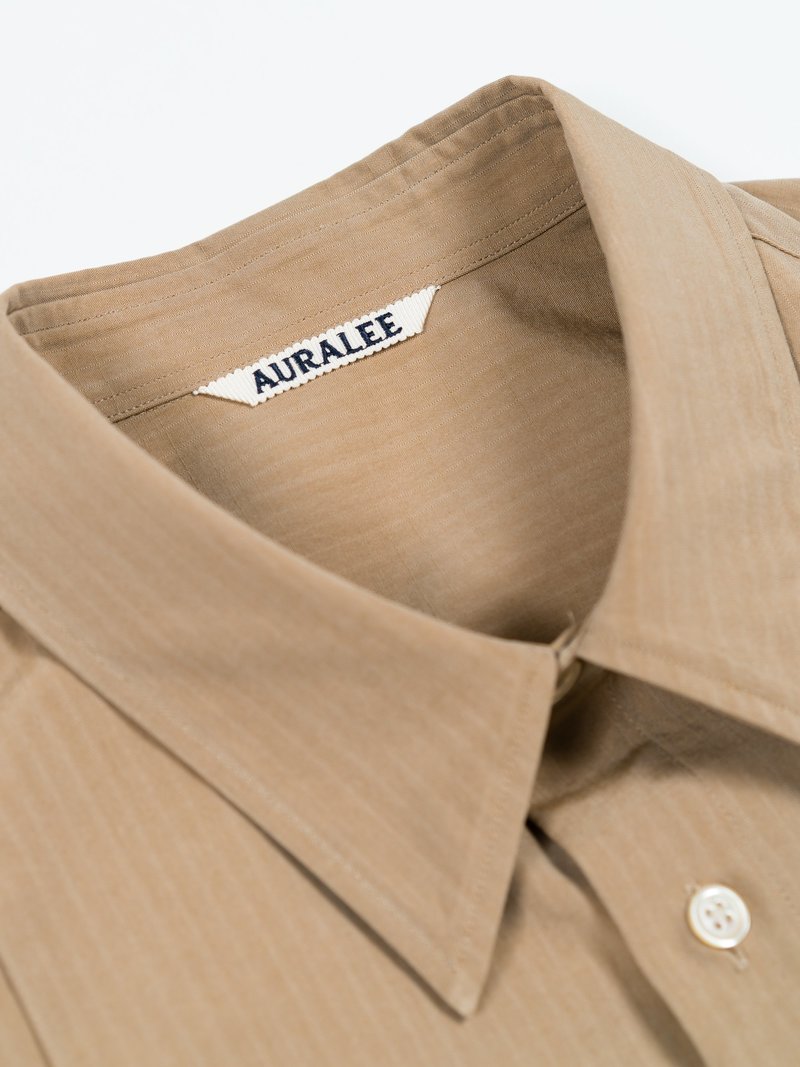 極美品】AURALEE リップストップシャンブレーシャツ ベージュ S