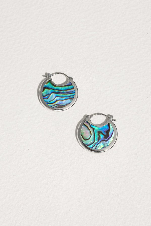 Pamela Love Mojave Hoops - sterling silve/Abalone Pamela Love Mojave Hoops - sterling silve/Abalone