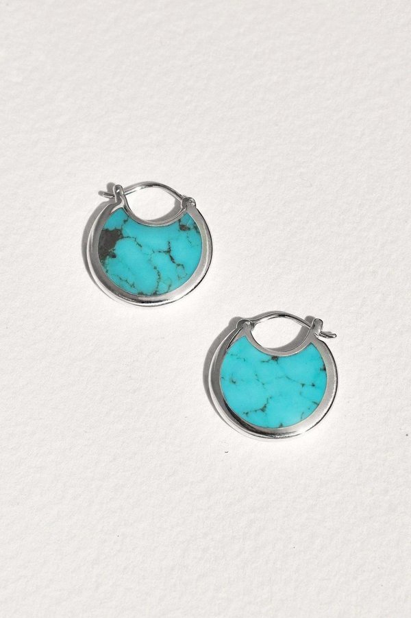 Pamela Love Mojave Hoops - sterling silver/Turquoise Pamela Love Mojave Hoops - sterling silver/Turquoise
