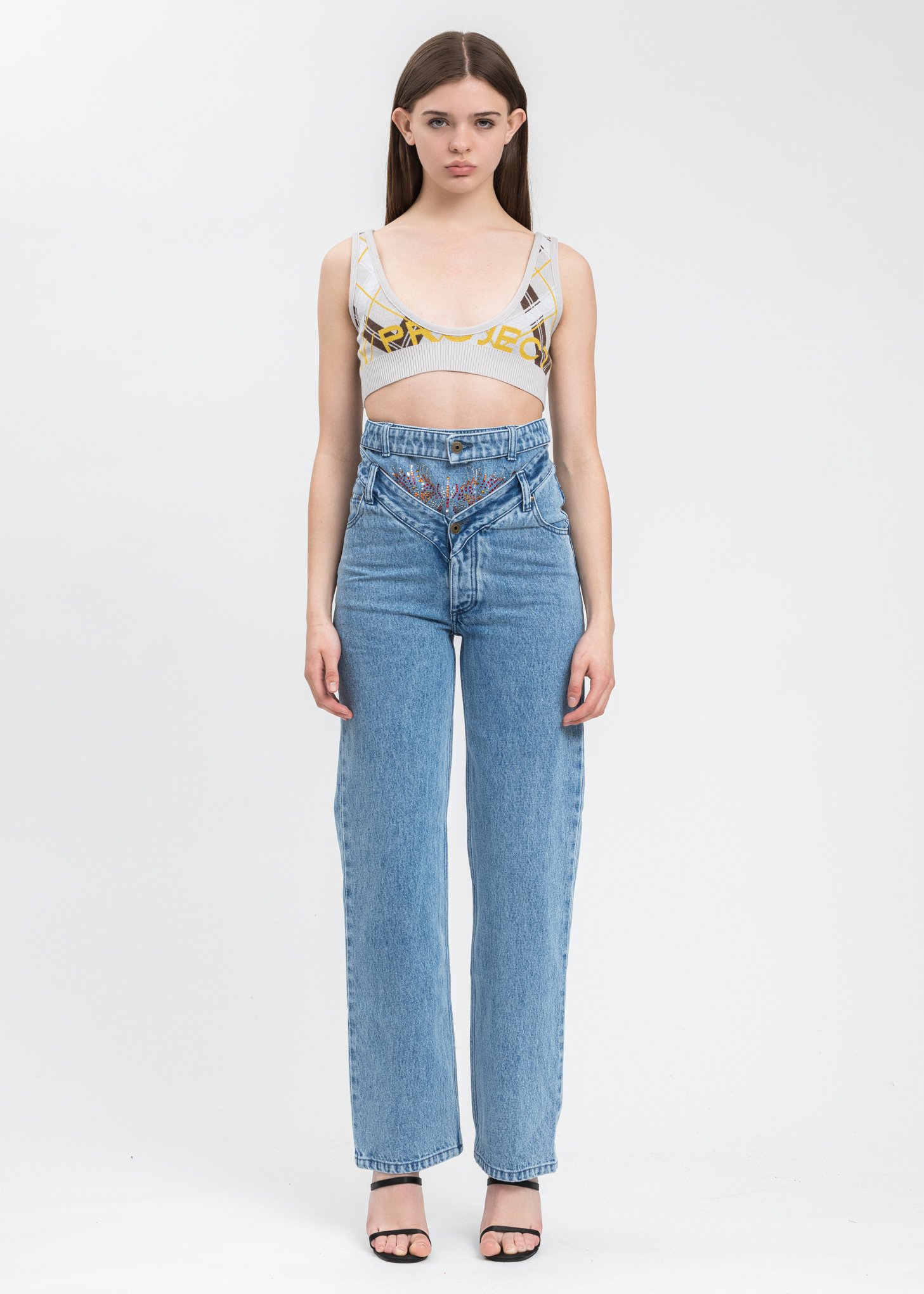 Y/PROJECT 21ss CRYSTAL RHINESTONE JEAN Y/Project Y/Project