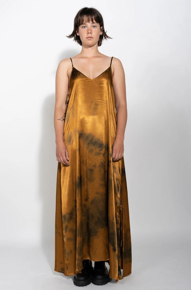 brown tie dye dress Brown Tie Dye Maxi – XO EM + CO main image 1