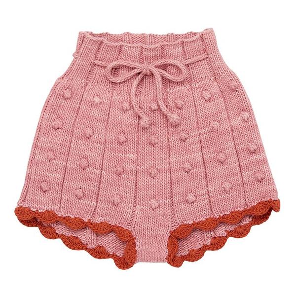 MISHA & PUFF 　Popcorn 　Scallop Rib Short kids Misha & Puff Popcorn Rib Shorts - Rose Blush Pink | Garmentory