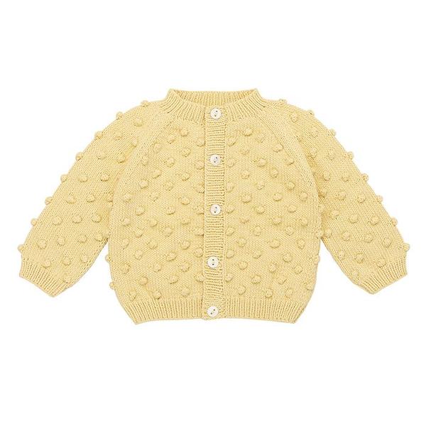 Kids Misha & Puff Summer Popcorn Cardigan - Straw Yellow | Garmentory